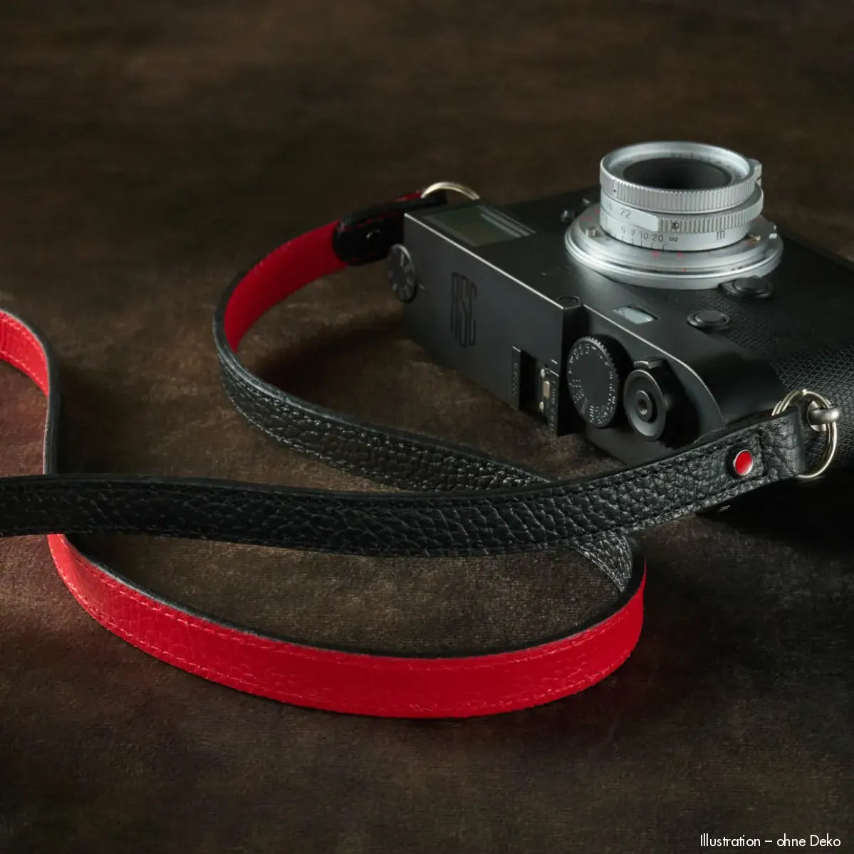 Rock n Roll Camera Straps And Bags Kamerazubehör Speziell für Leica | Schwarz Roter Kameragurt aus Leder von | Z.b.für m System | 107 120cm