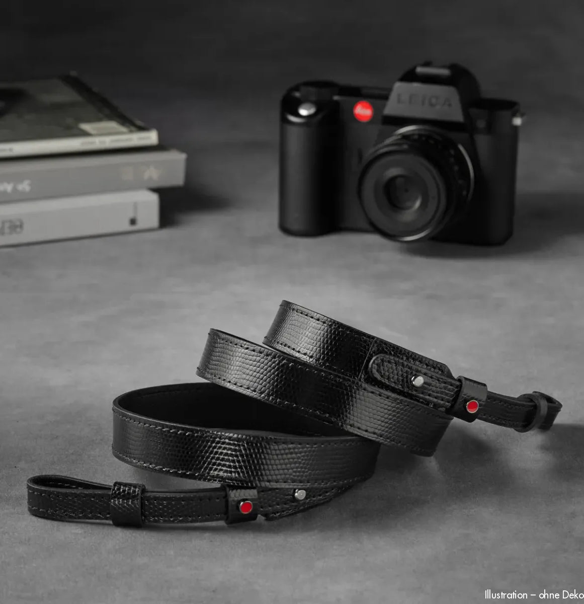 Rock n Roll Camera Straps And Bags Kameragurte | Schwarzer Leder Kameragurt | Edel Glänzend | Z.b.für Leica Sl3 | 125cm