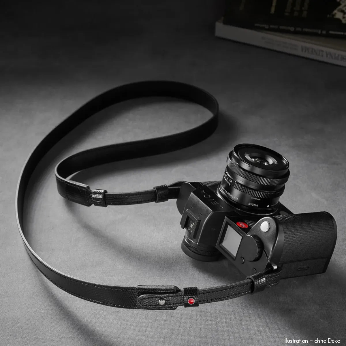 Rock n Roll Camera Straps And Bags Kameragurte | Schwarzer Leder Kameragurt | Edel Glänzend | Z.b.für Leica Sl3 | 125cm