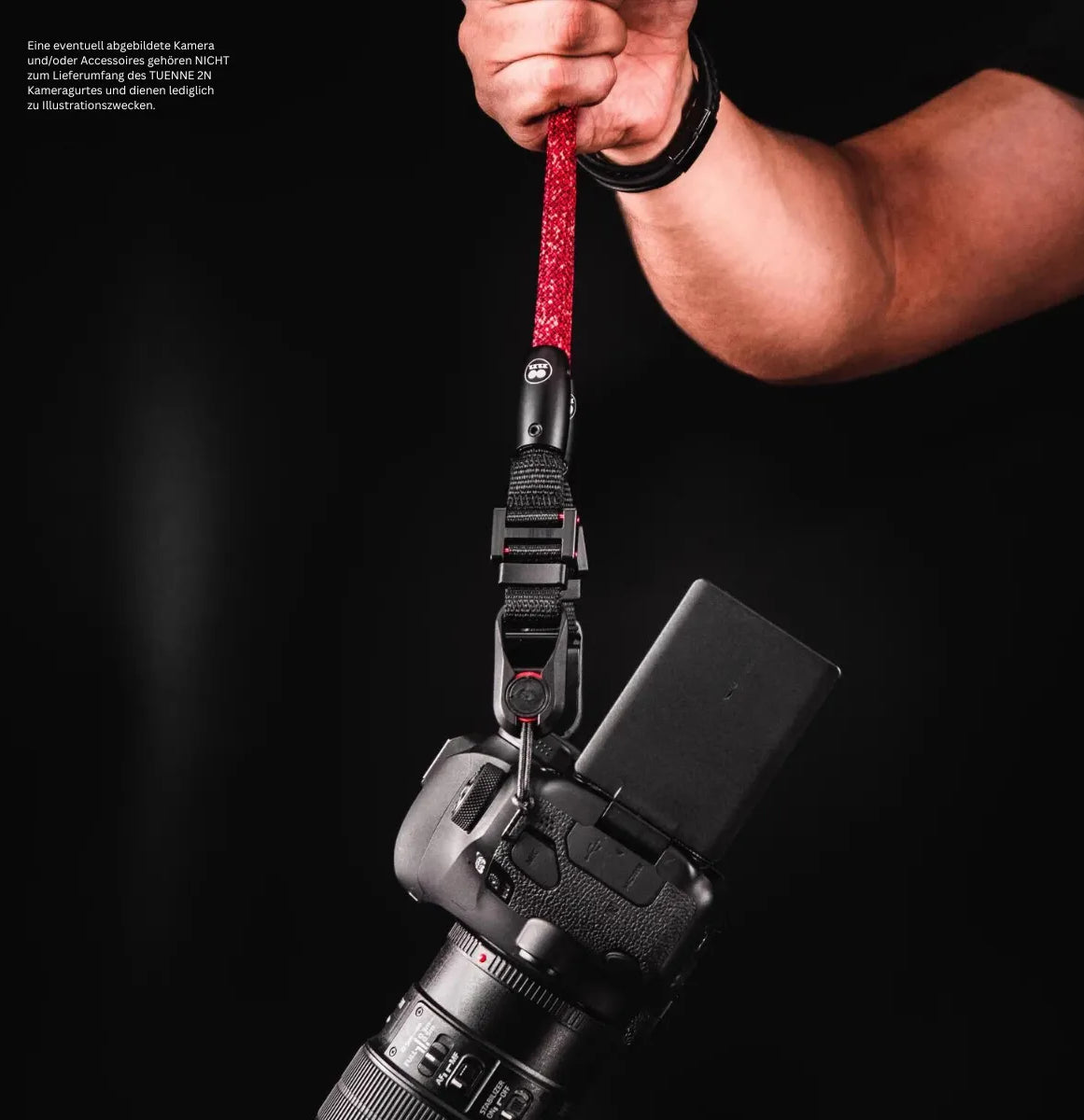 Tuenne Technical Outdoor Design Kameragurte | Tuenne Usa Kameragurt aus Seil für Peak Design Anchor Links in Rot | Gr.m