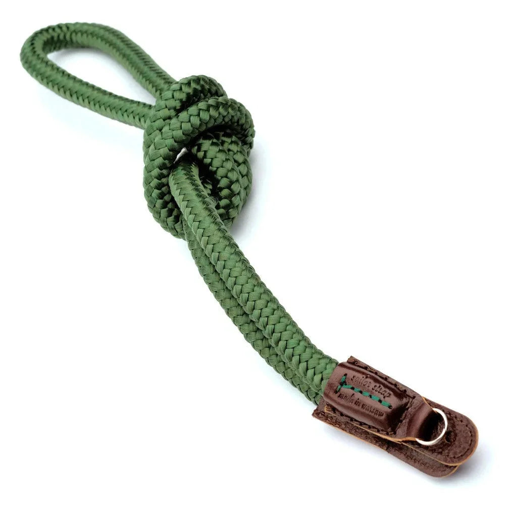 Kameragurte | Khaki / Grün, Leder, Seil | Sailor Strap | Camera Strap Aus Seil Und Italienischem Leder | Dunkelgrün Braun | Handgefertigt