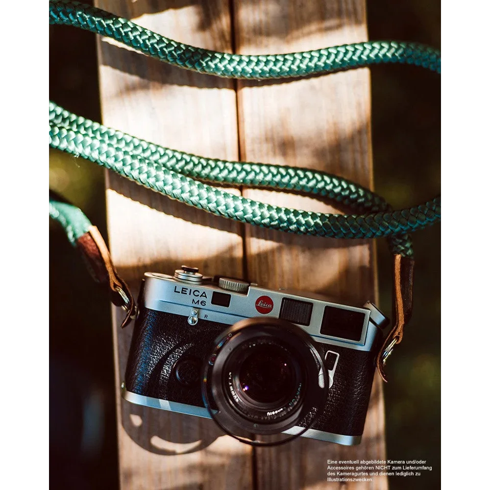 Kameragurte | Khaki / Grün, Leder, Seil | Sailor Strap | Camera Strap Aus Seil Und Italienischem Leder | Dunkelgrün Braun | Handgefertigt