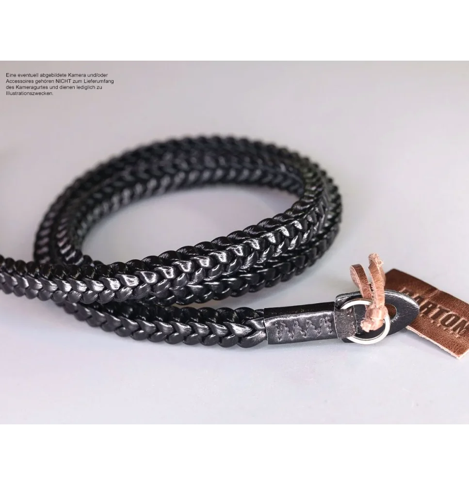 Kameragurte | Leder, Schwarz | Barton 1972 | Design Kameragurt Aus Leder Von Barton 1972 | Glänzend Schwarz | 105cm
