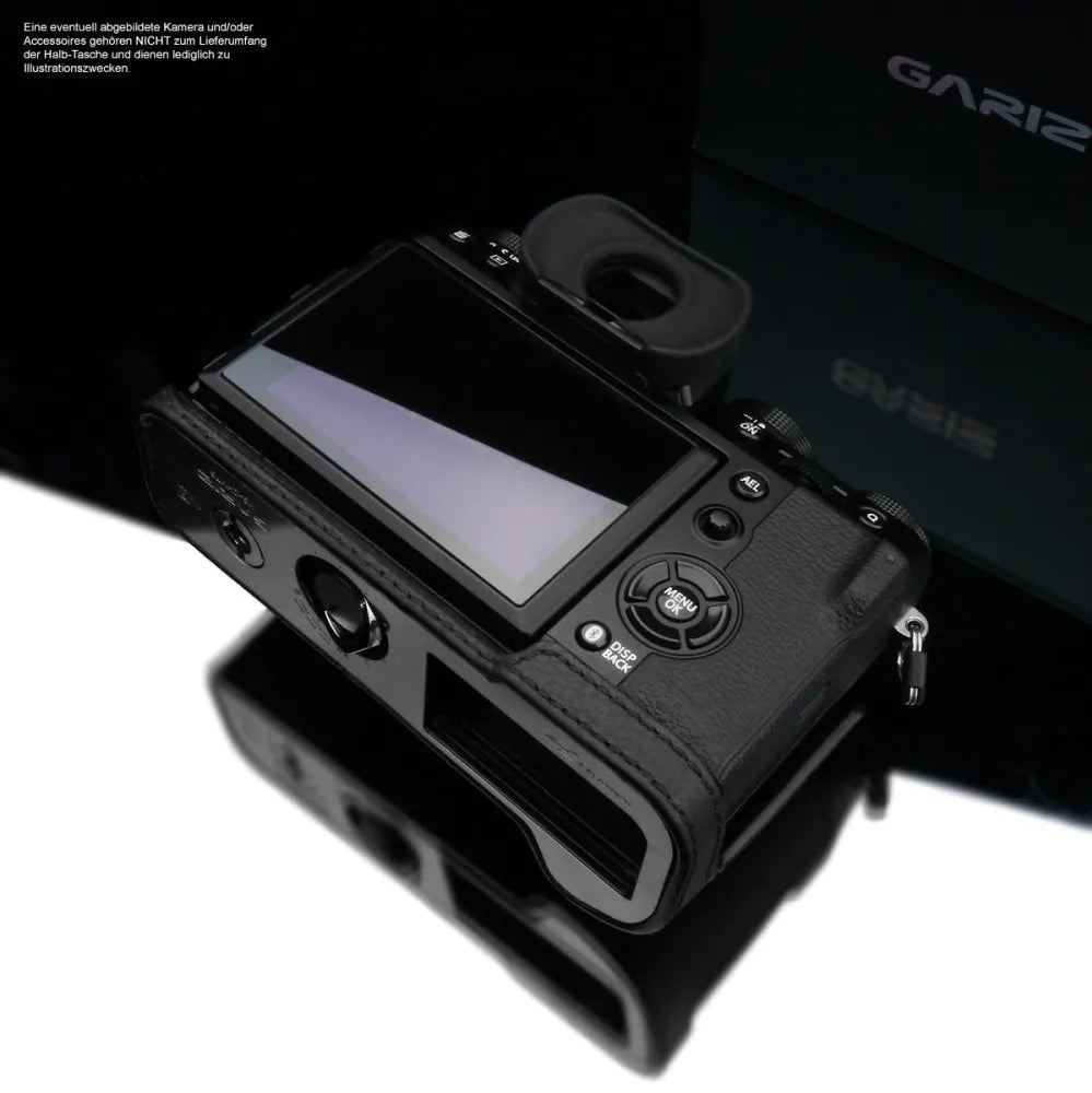 Gariz Design Half Case Bereitschaftstasche | Fuji - Leder - Schwarz | Fototasche Für Fuji X-t5 Kamera Aus Leder In Schwarz Von Gariz Design