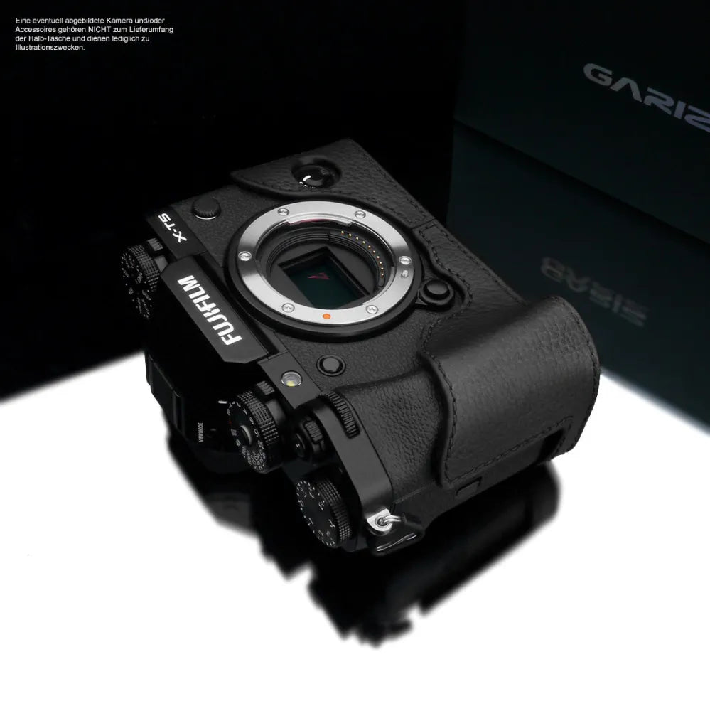 Gariz Design Half Case Bereitschaftstasche | Fuji - Leder - Schwarz | Fototasche Für Fuji X-t5 Kamera Aus Leder In Schwarz Von Gariz Design