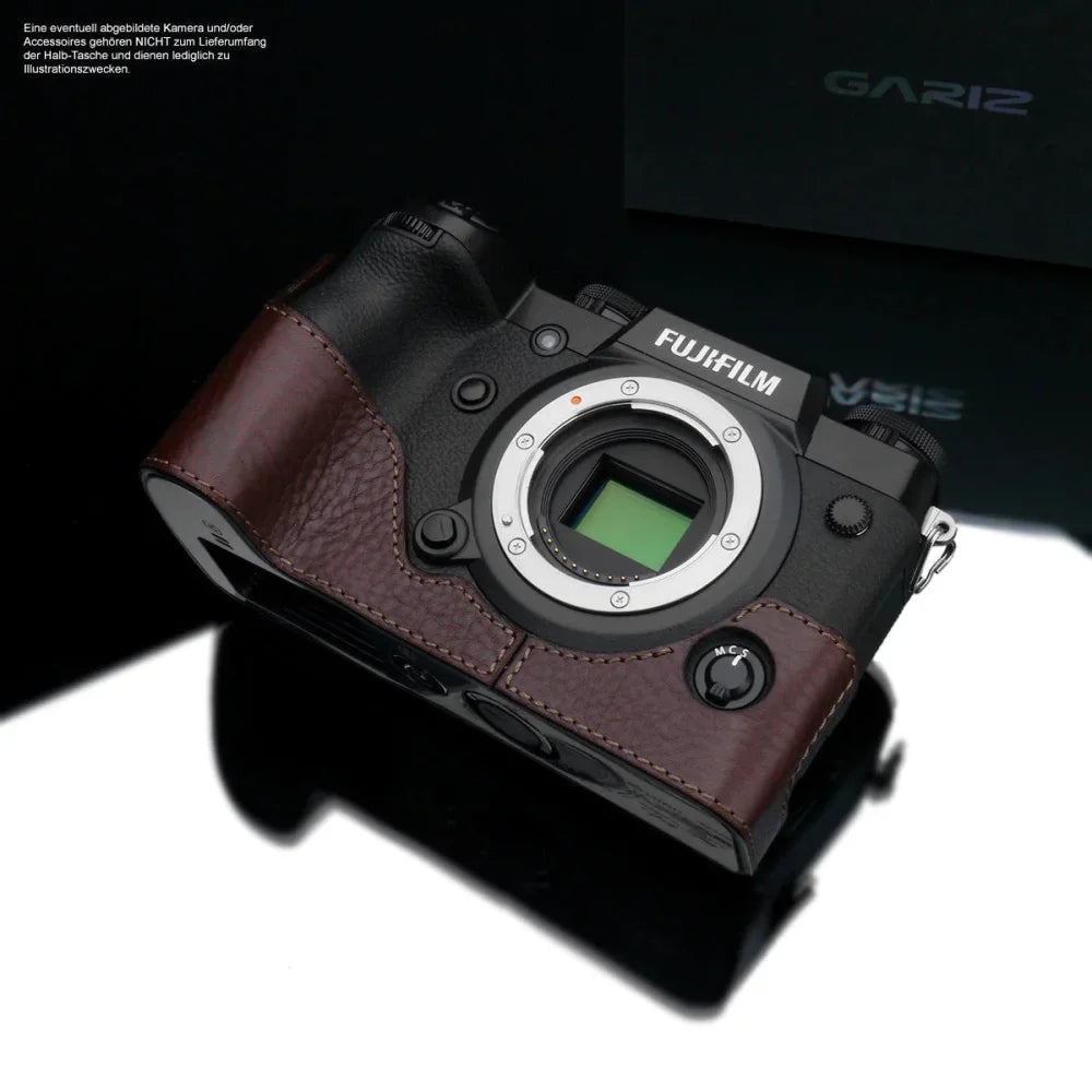 Half Case Bereitschaftstasche | Fuji, Leder, Schwarz | Gariz Design | Fototasche Für Fujifilm X-h1 Aus Leder In Braun Von Gariz Design |