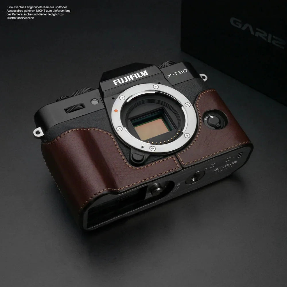 Half Case Bereitschaftstasche | Dunkelbraun, Fuji, Leder | Gariz Design | Fototasche Für Fujifilm X-t30 Ii X-t30 X-t20 In Braun Aus Leder