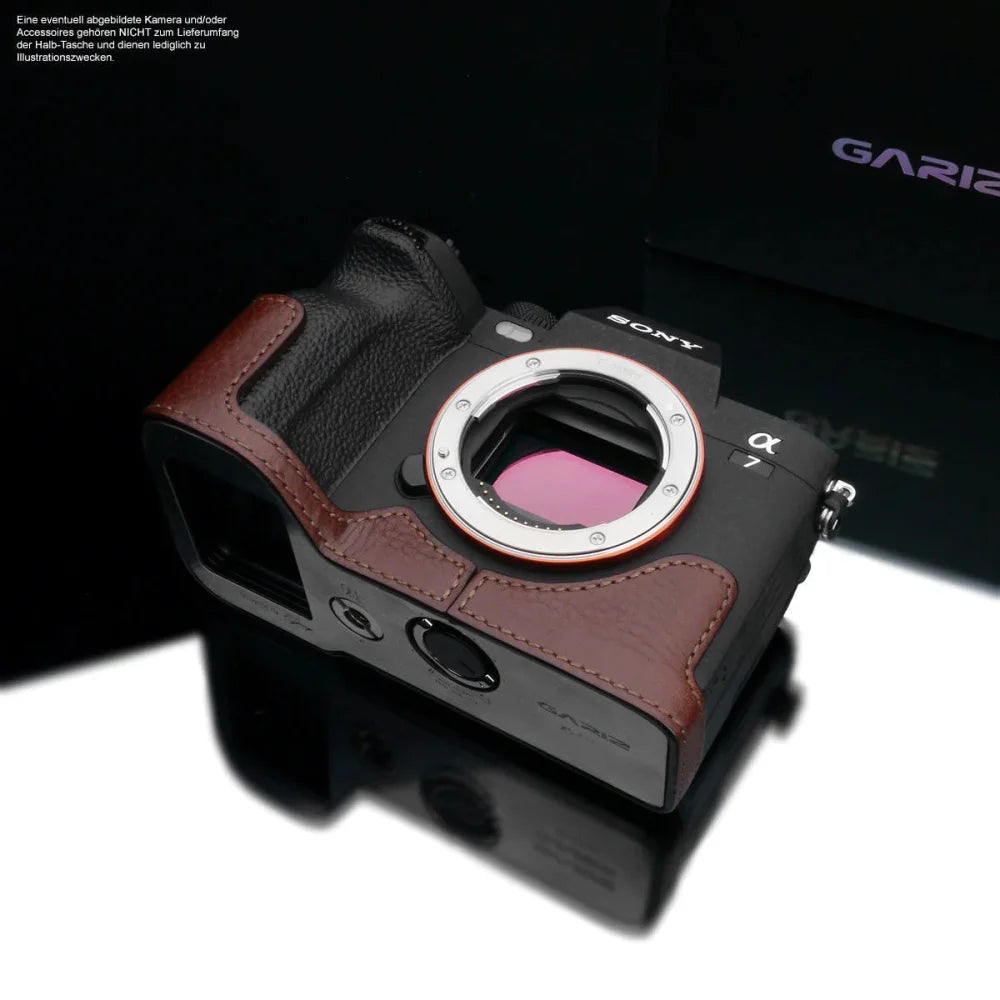 Gariz Design Half Case Bereitschaftstasche | Fototasche Für Sony Alpha 7 Iv Ilce-7m4k Leder Dunkelbraun - New