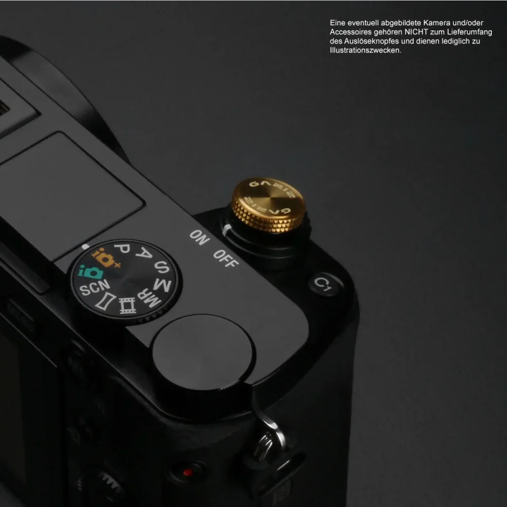 Auslöseknöpfe | Gelb / Gold, Messing | Gariz Design | Gariz Auslöseknopf / Soft Release Button Für Panasonic g Sony Nex Etc. Xa-sb6