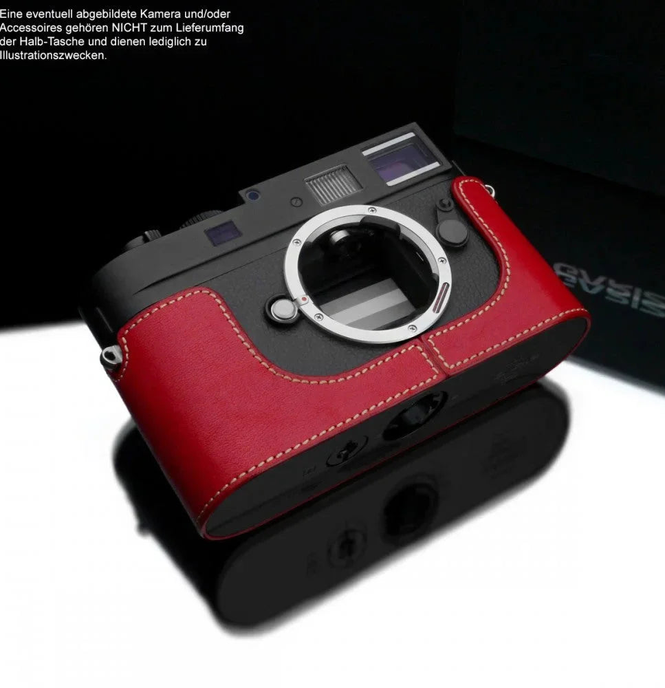Half Case Bereitschaftstasche | Leder, Leica, Rot | Gariz Design | Gariz Black-label Kameratasche Leder Tasche Leica M8 / M9 / m Mono /