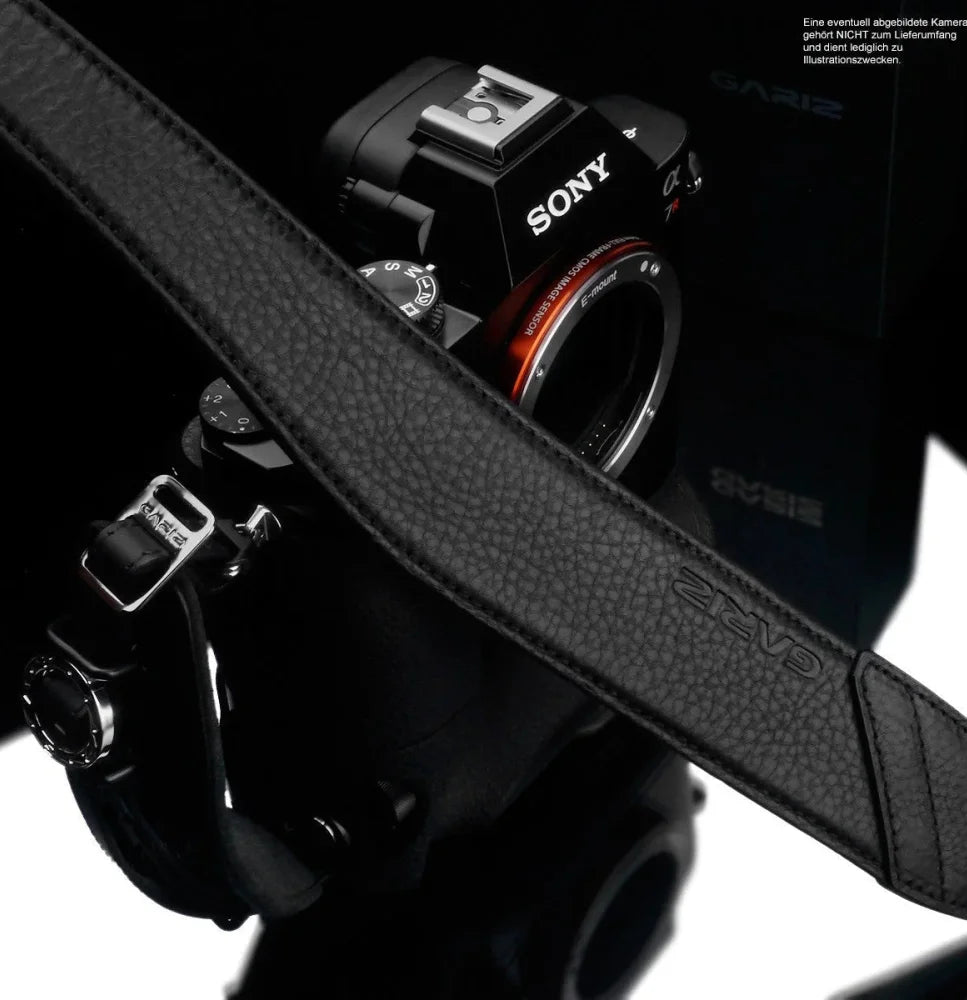 Handschlaufe | Leder, Schwarz | Gariz Design | Gariz Echtleder Handschlaufe Schultergurt Schnellwechelplatte Im Set / At-nfabk