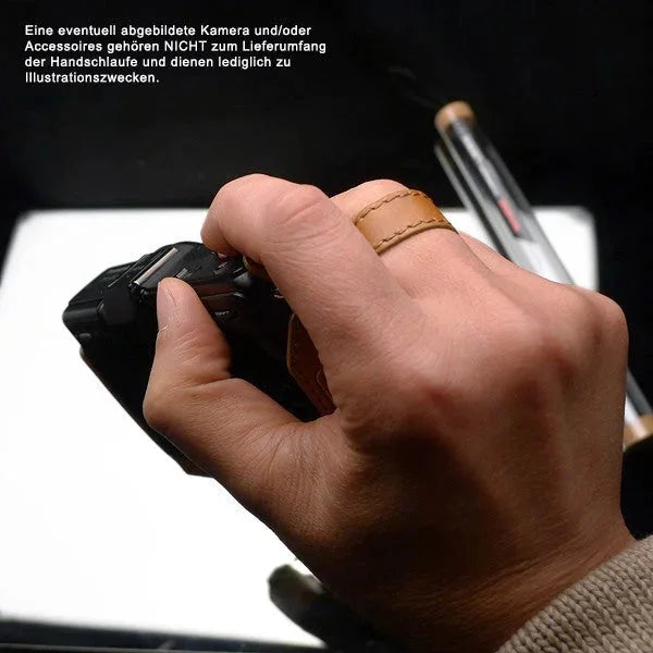 Handschlaufe | Hellbraun, Leder | Gariz Design | Gariz Leder Finger- & Handschlaufe Trageriemen / Kamera-trageschlaufe / Xs-wfsn4
