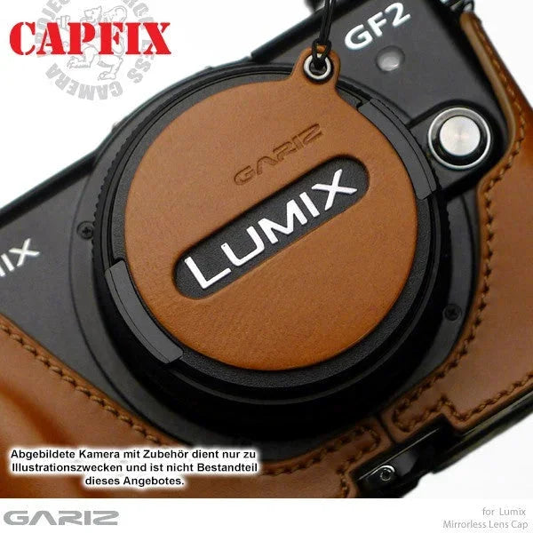 Objektivdeckel Sicherung | Leder | Gariz Design | Gariz Objektivdeckel Sicherung Für Panasonic Lumix g Objektive / Xa-cfplb