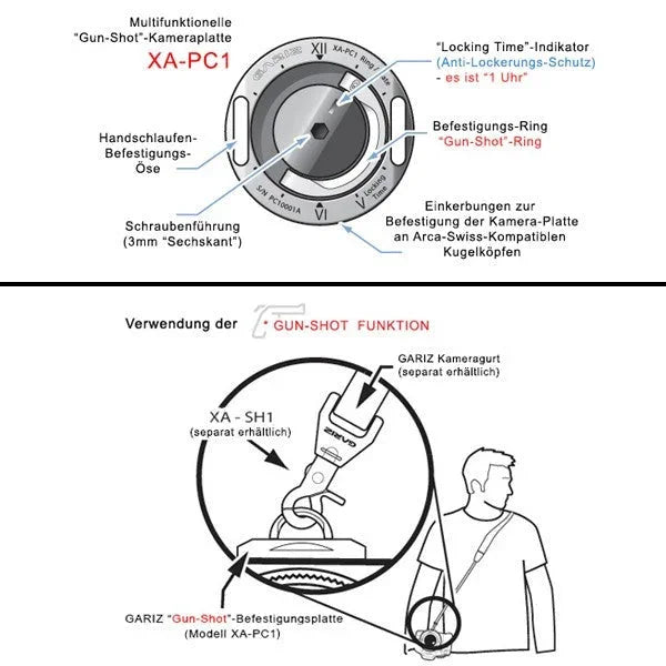 Zubehör | Gariz Design | Gariz Wechselplatte / Schnellwechselplatte Xa-pc1 Für Gun-shot Trage-funktion