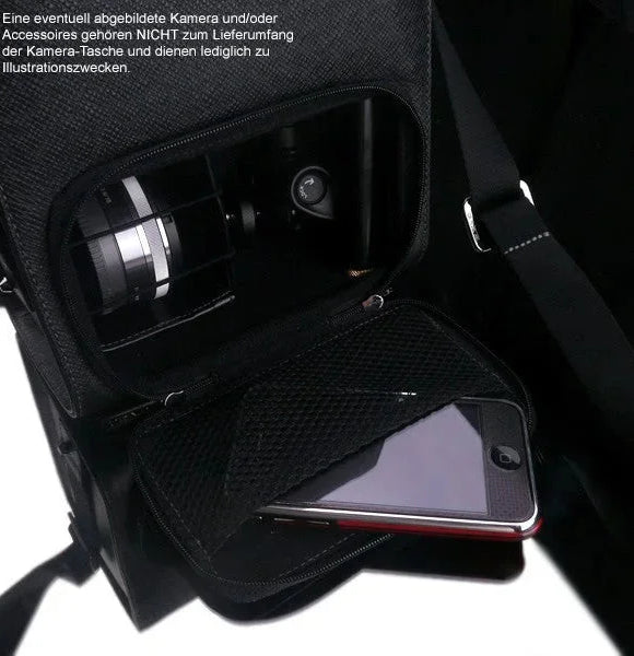 Fototaschen | Leder, Schwarz | Gariz Design | Gariz Zoom-bag Black-label Kamera-tasche / Systemkamera Fototasche / Bl-zbmbk