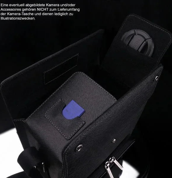 Fototaschen | Leder, Schwarz | Gariz Design | Gariz Zoom-bag Black-label Kamera-tasche / Systemkamera Fototasche / Bl-zbmbk