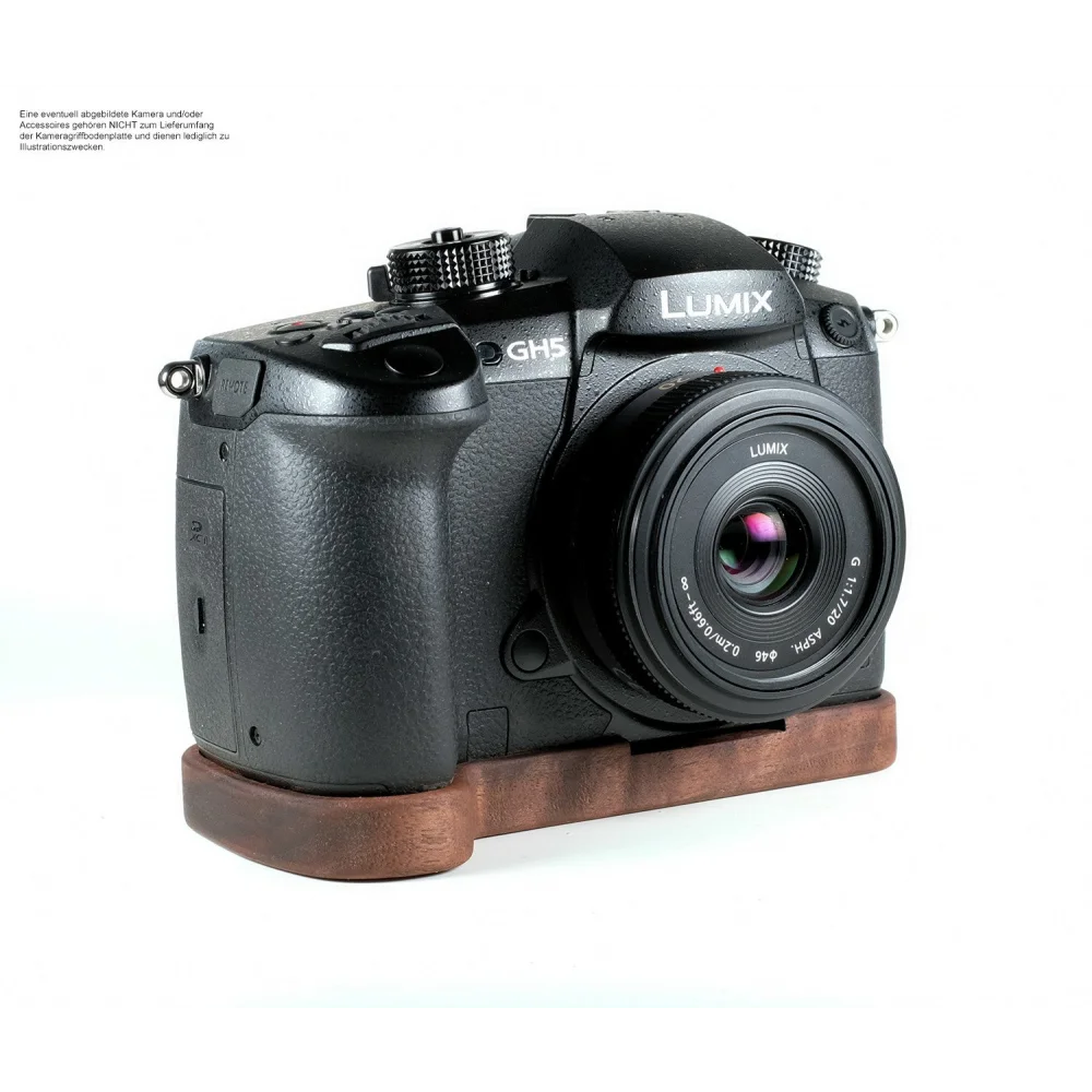 Kameragriffe | Dunkelbraun | J.B. Camera Designs USA | Handgriff Boden Platte für Panasonic Lumix DC-GH5 Kamera aus Walnuss Holz
