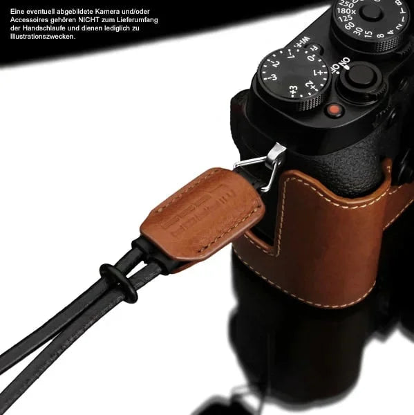 Handschlaufe | Leder, Schwarz | Gariz Design | Handschlaufe Für Kameras Aus Leder Von Gariz In Schwarz Camel Bzw. Hellbraun