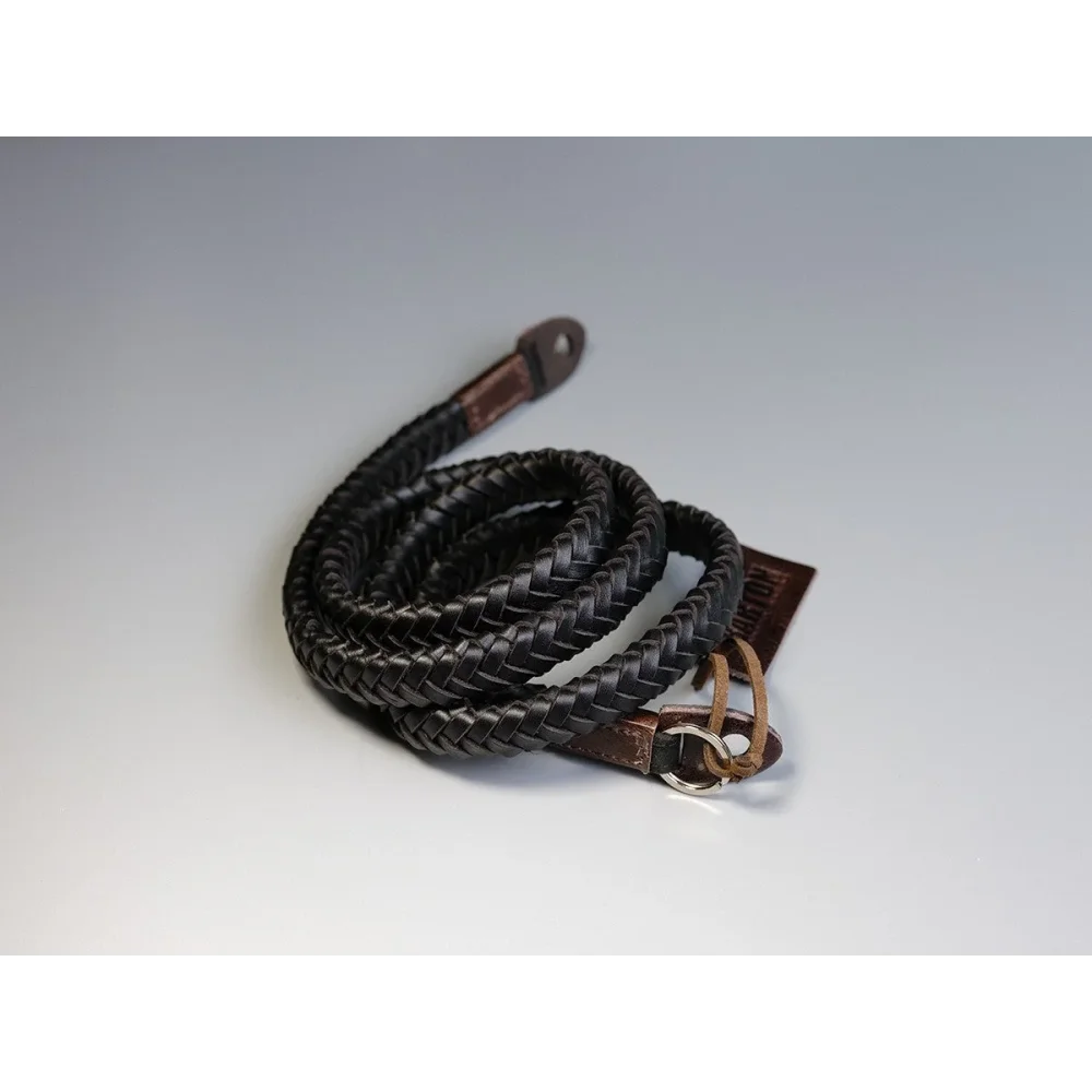 Kameragurte | Leder, Schwarz | Barton 1972 | Kamera Schultergurt Aus Leder | Barton 1972 | Schwarz Braun | Geflochten |105cm