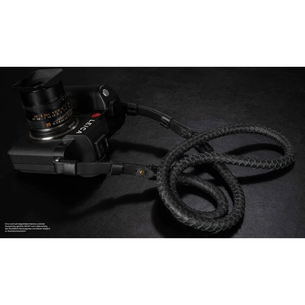 Kameragurte | Leder, Schwarz | Rock n Roll Camera Straps and Bags | Kamera Tragegurt für Leica SL2 SL S | Nappaleder in Schwarz | Rock n