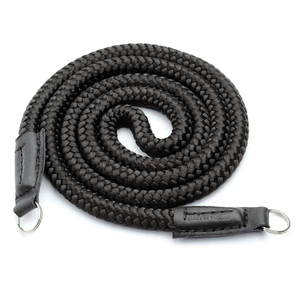 Kameragurte | Leder, Schwarz, Seil | Sailor Strap | Kameraband Aus Seil | Rope Und Leder Von Sailor Strap | Schwarz | Handmade |gr.s