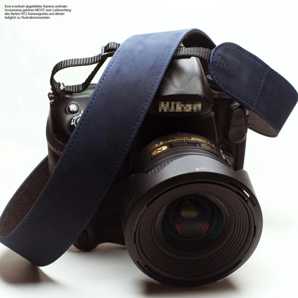 Kameragurte | Blau, Leder | Barton 1972 | Kameragurt Aus Leder Und Nylon Canvas | Barton1972 | Blau | Robust | Verstellbar