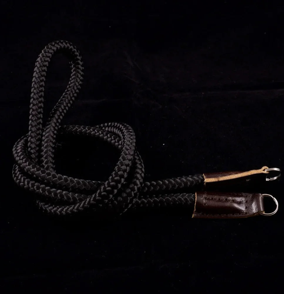 Kameragurte | Leder, Schwarz, Seil | Sailor Strap | Kameragurt Aus Leder Und Seil In Braun Schwarz | Sailor Strap | Handmade |gr.l
