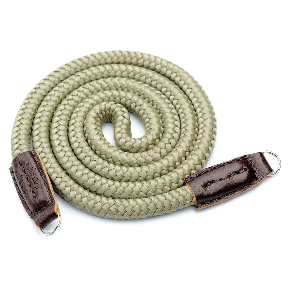 Kameragurte | Khaki / Grün, Leder, Seil | Sailor Strap | Kameragurt Aus Leder Und Seil Von Sailor Strap | Olive Grün | Handmade |gr.s