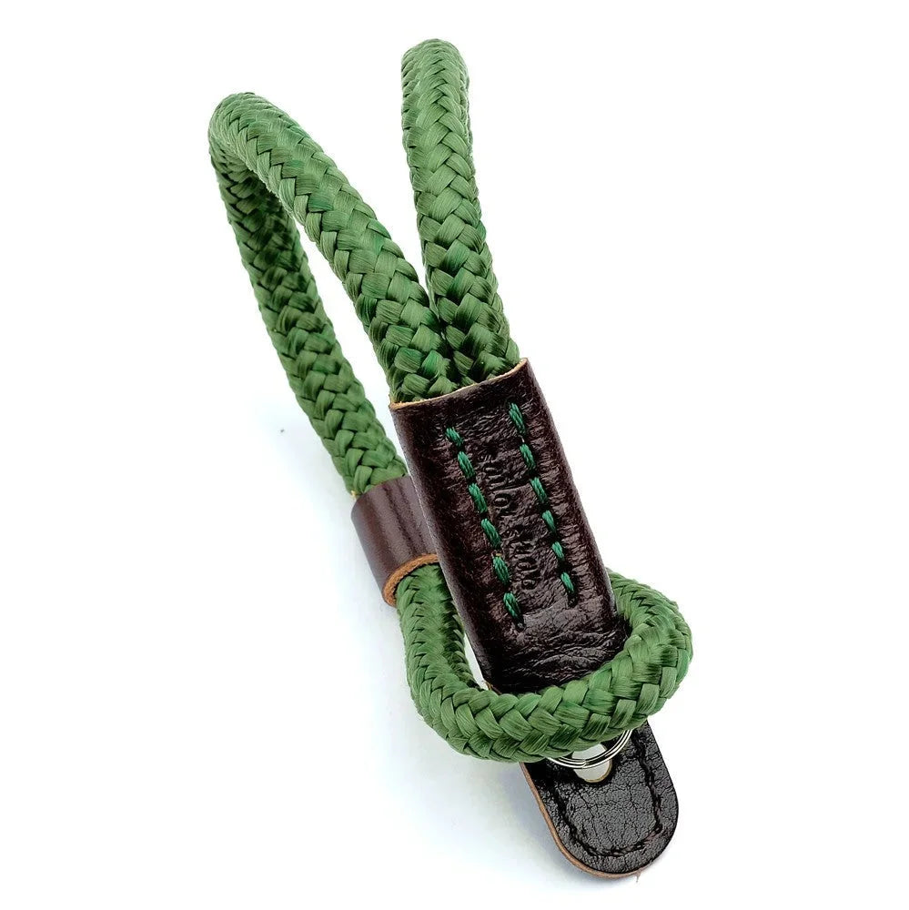 Handschlaufe | Khaki / Grün, Leder, Seil | Sailor Strap | Kameraschlaufe Aus Leder Und Seil | Dunkel Grün | Handgefertigt Von Sailor Strap