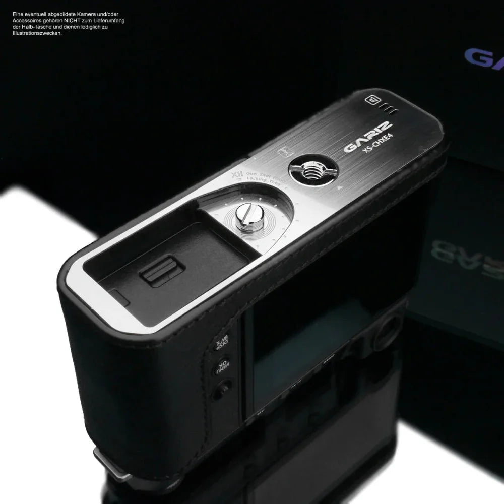 Half Case Bereitschaftstasche | Fuji, Leder, Schwarz | Gariz Design | Kameratasche Für Fujifilm X-e4 | Leder In Schwarz | Gariz Design |