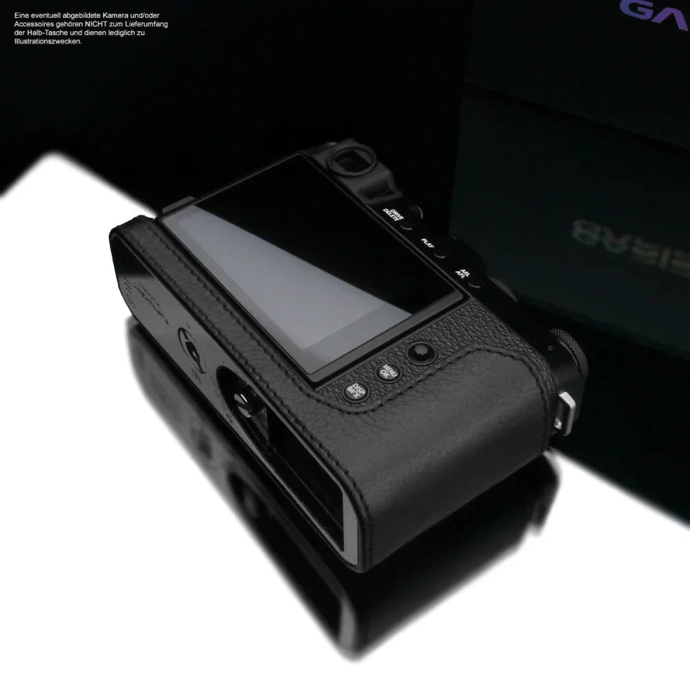 Half Case Bereitschaftstasche | Fuji, Leder, Schwarz | Gariz Design | Kameratasche Für Fujifilm X-e4 | Leder In Schwarz | Gariz Design |