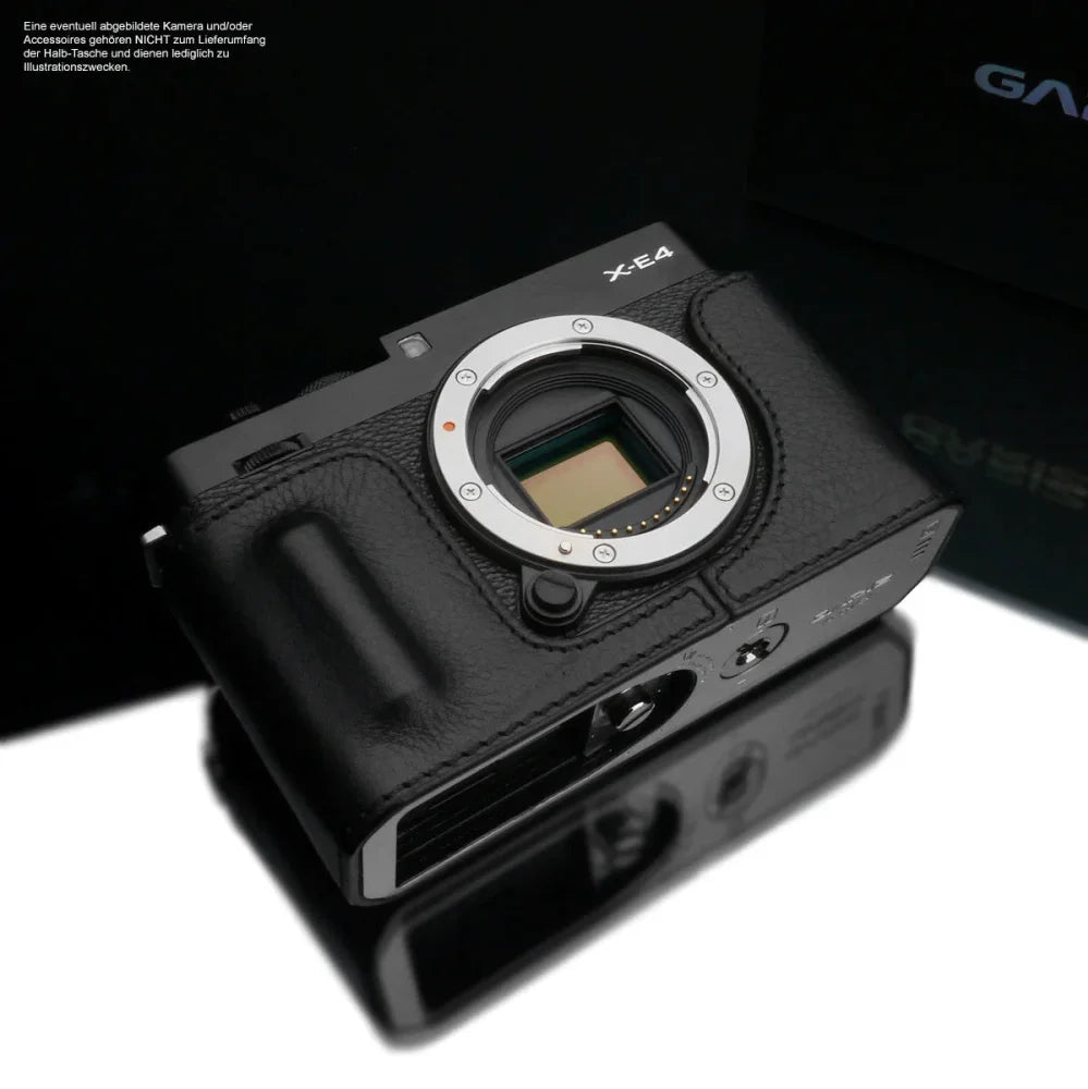Half Case Bereitschaftstasche | Fuji, Leder, Schwarz | Gariz Design | Kameratasche Für Fujifilm X-e4 | Leder In Schwarz | Gariz Design |
