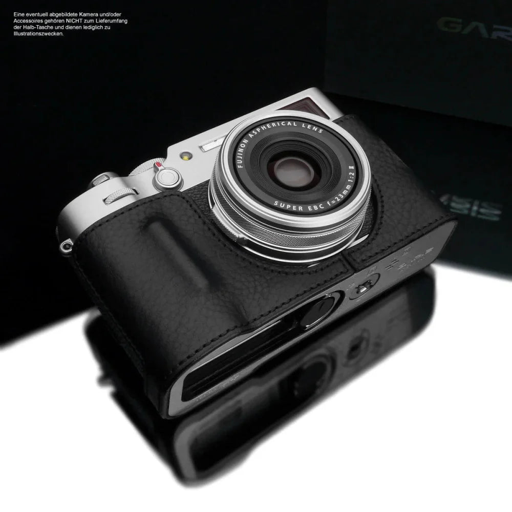 Half Case Bereitschaftstasche | Fuji, Leder, Schwarz | Gariz Design | Kameratasche Für Fujifilm X100v Aus Feinstem Leder In Schwarz Von