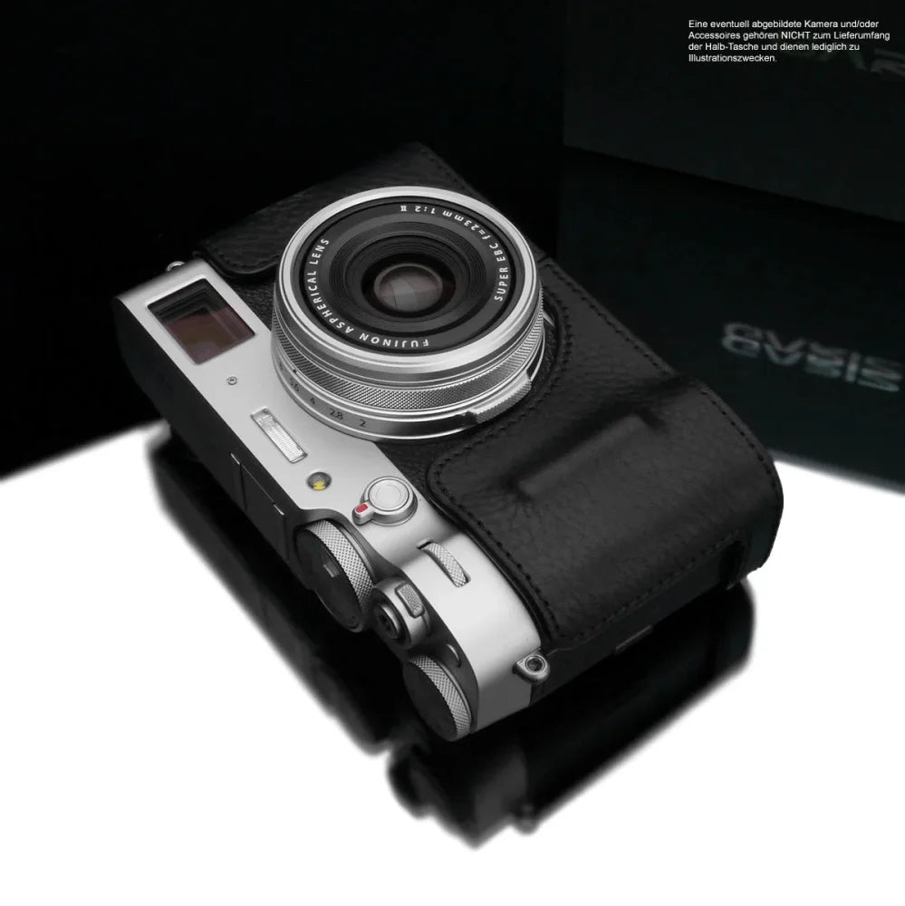 Half Case Bereitschaftstasche | Fuji, Leder, Schwarz | Gariz Design | Kameratasche Für Fujifilm X100v Aus Feinstem Leder In Schwarz Von