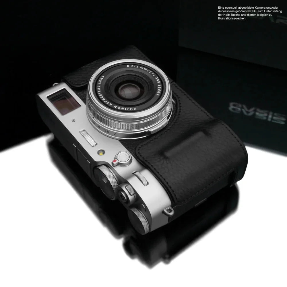 Half Case Bereitschaftstasche | Fuji, Leder, Schwarz | Gariz Design | Kameratasche Für Fujifilm X100v Aus Feinstem Leder In Schwarz Von
