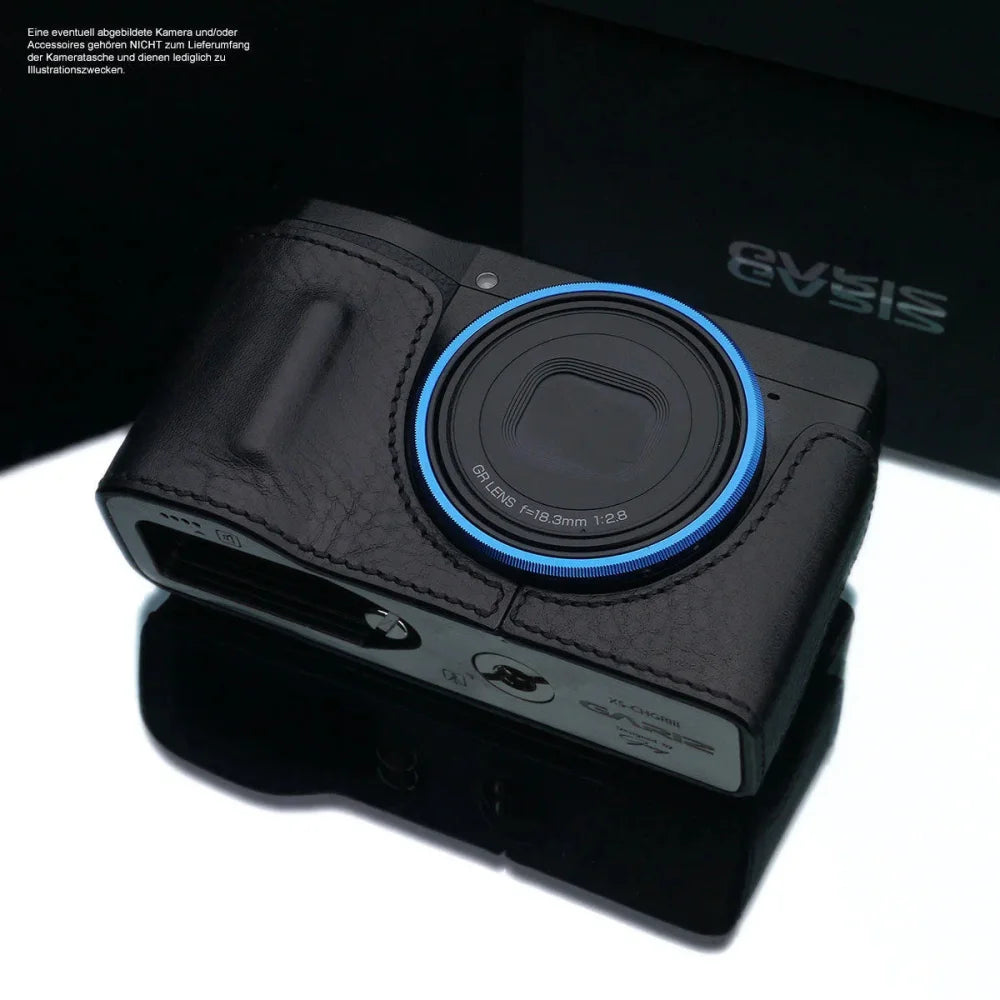 Half Case Bereitschaftstasche | Leder, Ricoh, Schwarz | Gariz Design | Kameratasche Für Ricoh Gr Iii Aus Leder In Schwarz Von Gariz Design |