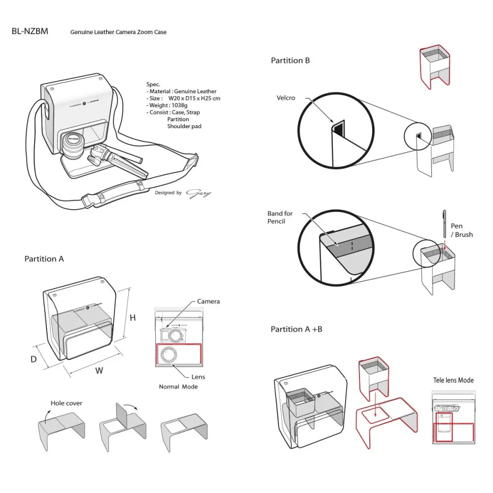 Fototaschen | Dunkelbraun, Leder | Gariz Design | Kameratasche Im Vintage Design Aus Leder Für Systemkameras In Braun Von Gariz