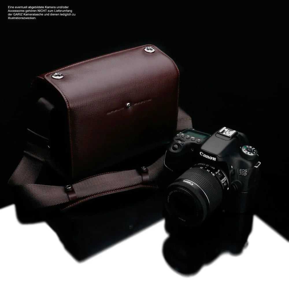 Fototaschen | Dunkelbraun, Leder | Gariz Design | Kleine Kameratasche Für Systemkamera | Leder Im Vintage Design | Braun | Gariz