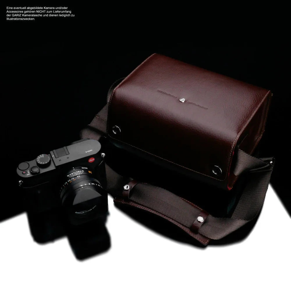 Fototaschen | Dunkelbraun, Leder | Gariz Design | Kleine Kameratasche Für Systemkamera | Leder Im Vintage Design | Braun | Gariz