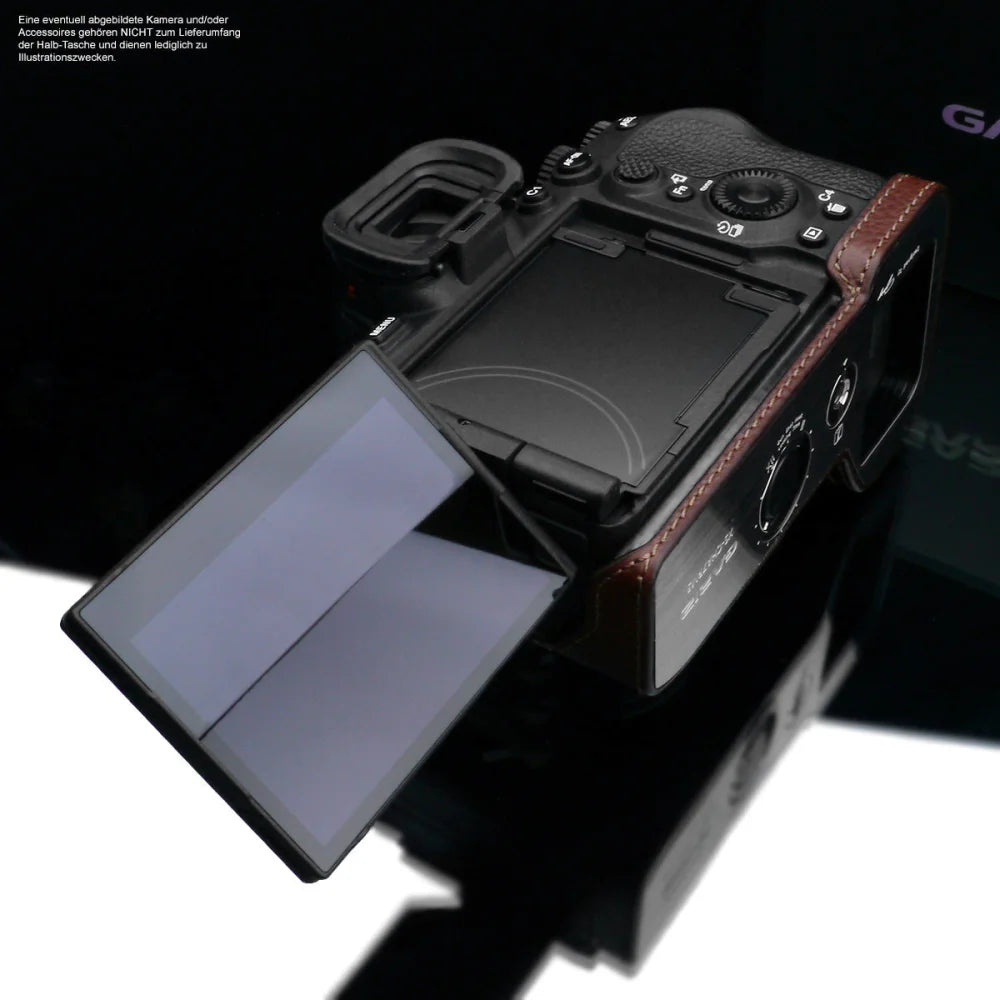 Gariz Design Half Case Bereitschaftstasche | Dunkelbraun - Leder - Sony | Leder Fototasche Für Sony Alpha 7r Mark 5 Bzw. A7r v In Braun Von