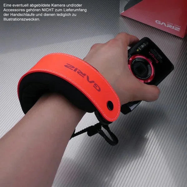 Handschlaufe | Neopren, Nylon / Kunstfaser, Schwarz Und Rot | Gariz Design | Schwimmfähige Gariz Handschlaufe / Trageriemen /