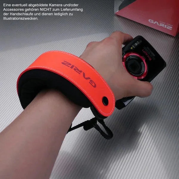 Handschlaufe | Neopren, Nylon / Kunstfaser, Schwarz Und Rot | Gariz Design | Schwimmfähige Gariz Handschlaufe / Trageriemen /