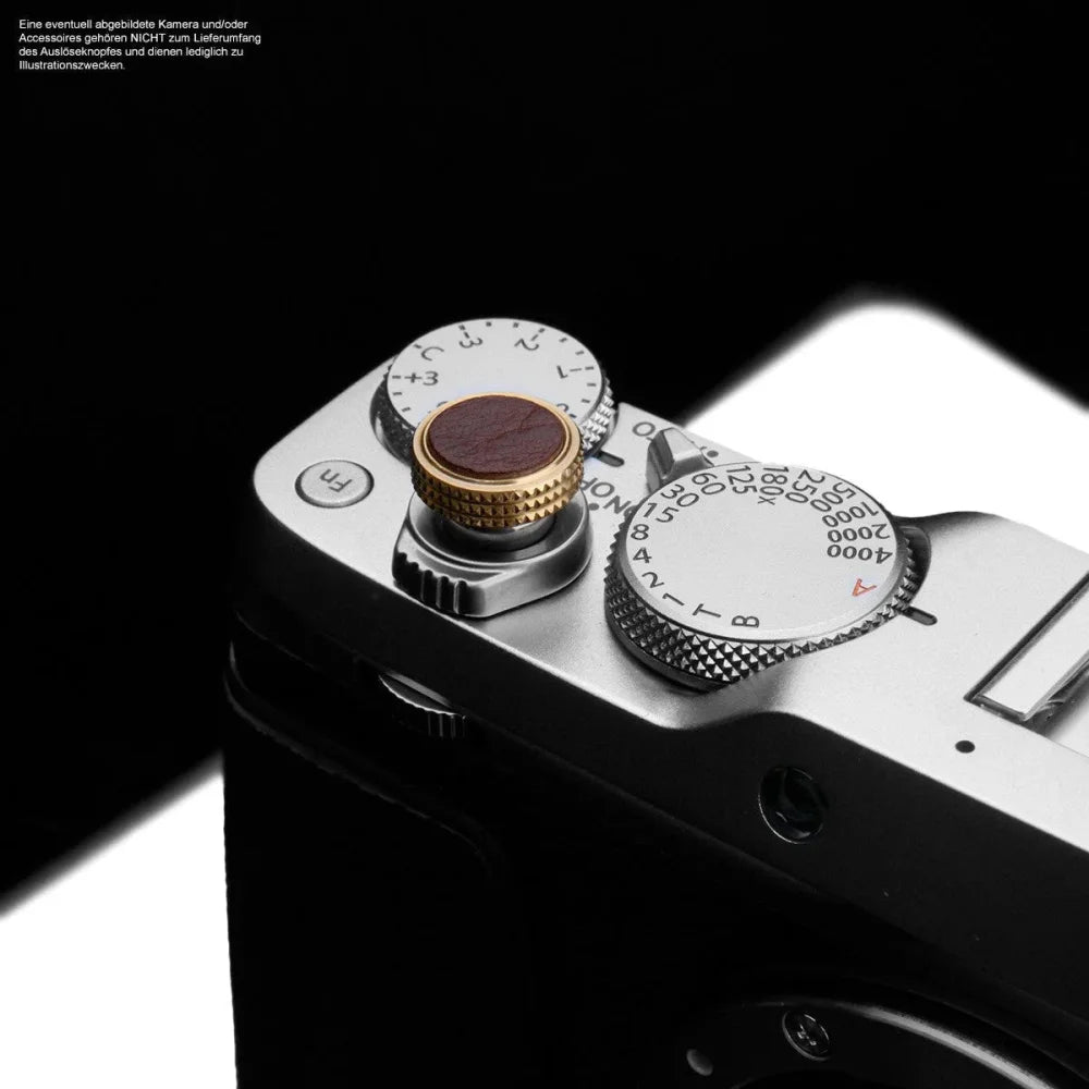 Auslöseknöpfe | Dunkelbraun, Leder, Messing | Gariz Design | Soft Release Button Für Fujifilm x Serie | Messing Mit Leder In Braun | Gariz