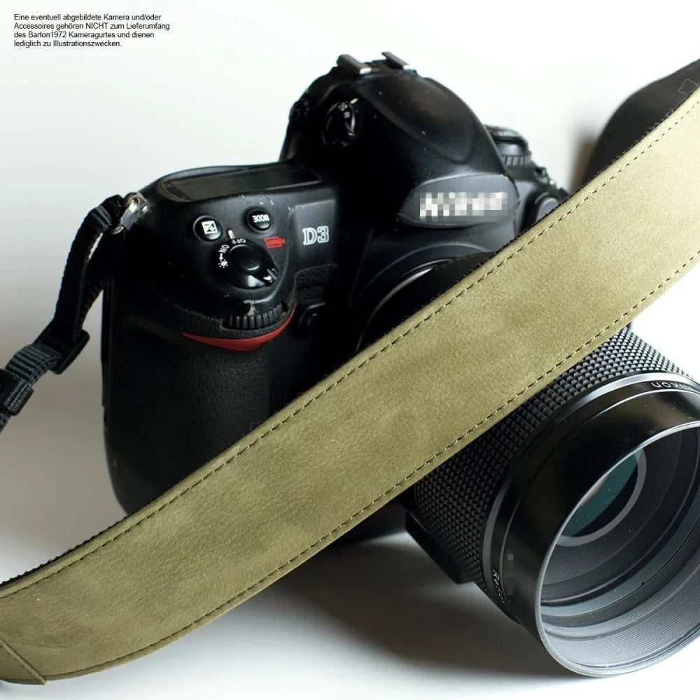 Kameragurte | Khaki / Grün, Leder | Barton 1972 | Tragegurt Für Dslr Kameras | Leder Und Nylon | Barton1972 | Grün | Ca.85cm-120cm