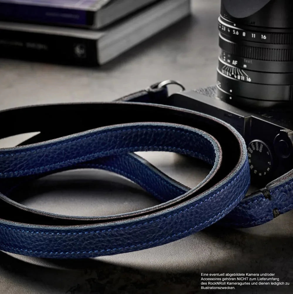 Kameragurte | Blau, Leder | Rock n Roll Camera Straps And Bags | Vintage Tragegurt Für Kameras In Blau Schwarz Von Rock n Roll Straps In