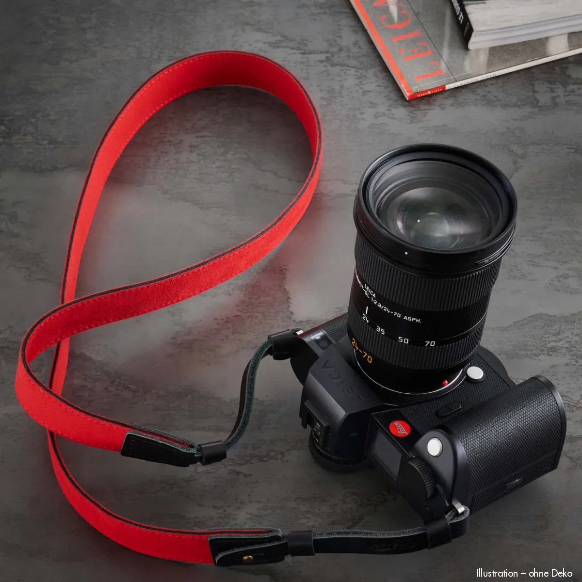 Rock n Roll Camera Straps And Bags Kameragurte | Alcantara Wildleder Kameragurt in Rot für Leica Sl2 s U.a. von n | 100cm