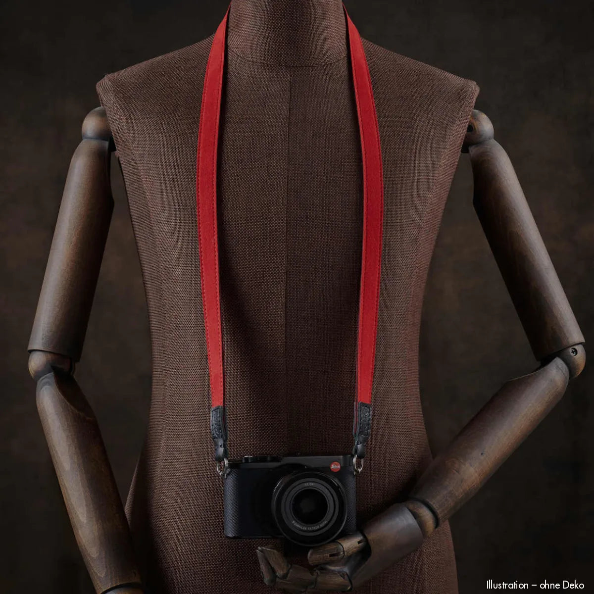 Rock n Roll Camera Straps And Bags Kameragurte | Alcantara Wildleder Kameragurt von | Rot Schwarz | Z.b. für Olympus Om d | 125cm