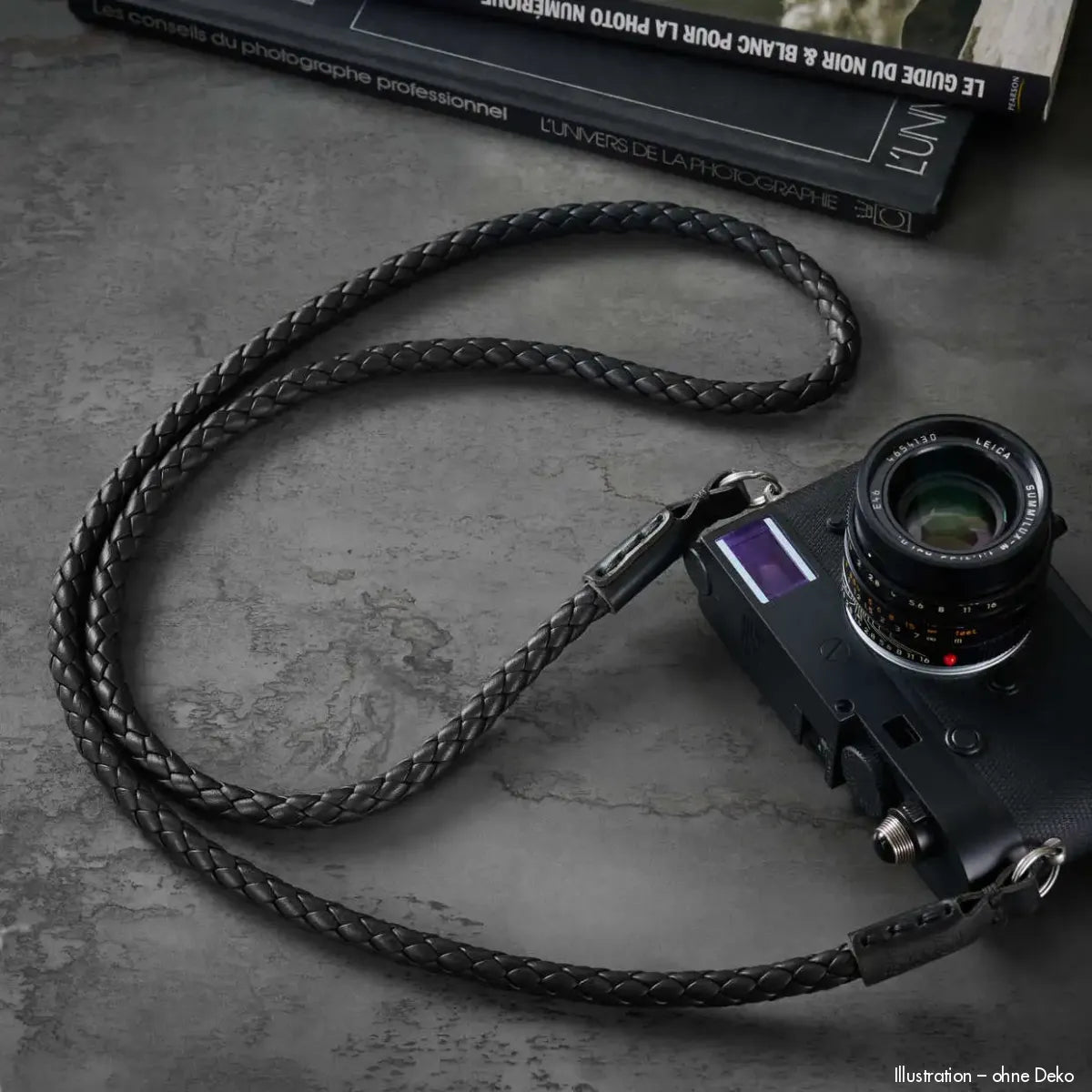 Rock n Roll Camera Straps And Bags Kamerazubehör Speziell für Leica | Geflochtener Leder Kameragurt von | Schwarz 100cm | Z.b. m und q