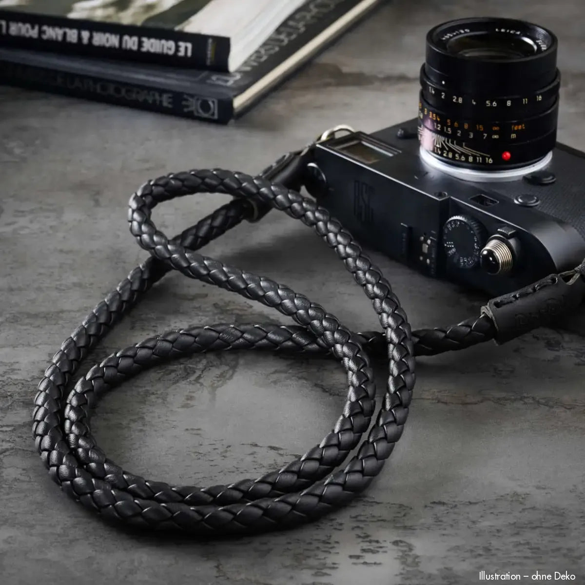 Rock n Roll Camera Straps And Bags Kamerazubehör Speziell für Leica | Geflochtener Leder Kameragurt von | Schwarz 100cm | Z.b. m und q