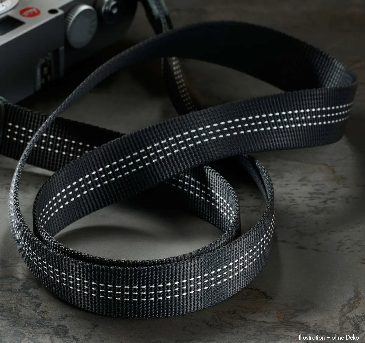 Schwarz-weiß gestreifter Nylon-Kameragurt mit Silber-Hardware, Rock N Roll, 100cm